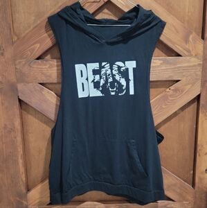 Beast Sleeveless Hoodie Top L